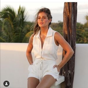 Fletch white zip up romper